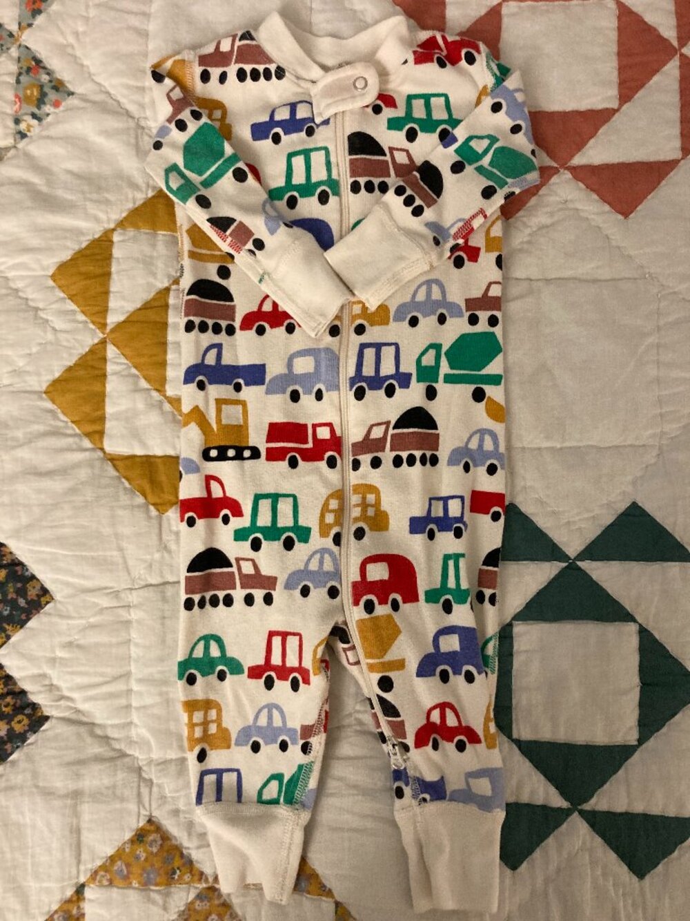 Hanna Andersson 6-12 Month Cars Romper Pajama